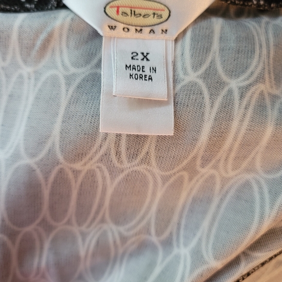 Talbots Black And Cream Geometric Design women Plus Size 2X Skirt Pullon - Picture 4 of 4
